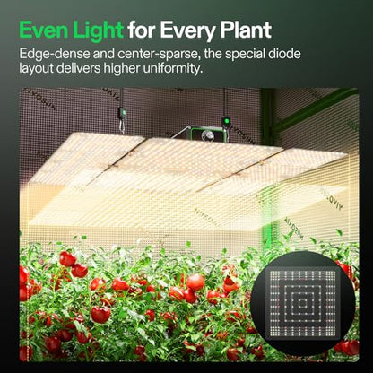 VIVOSUN LumaLight 400W LED Grow Light, Full Spectrum Plant Light - size: 4x4