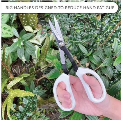 8-Inch Precision Plant Trimming & Pruning Scissors - White