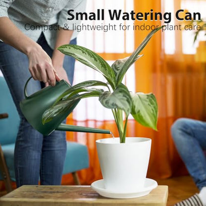 60 oz Watering Can, Small Watering Can for Indoor Plants with Long Spout - color: Dark Green