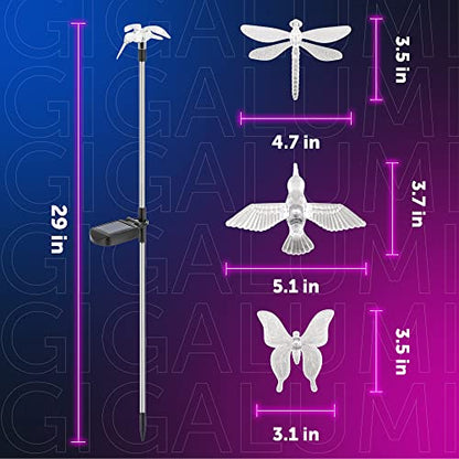 GIGALUMI Solar Garden Lights Outdoor Waterproof Butterfly Path Lights 3 Pc - size: 3Pack