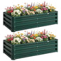 Outsunny 4' x 2' x 1' Galvanized Raised Garden Bed, Green - color: Green