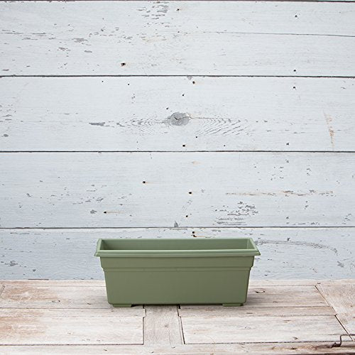 Root & Vessel 16190, Sage, Countryside Flower Box Planter, 18-Inch - color: Sage, size: 18-Inch