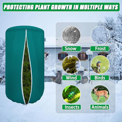 2 Pack Plant Covers Freeze Protection with Zipper & Drawstring