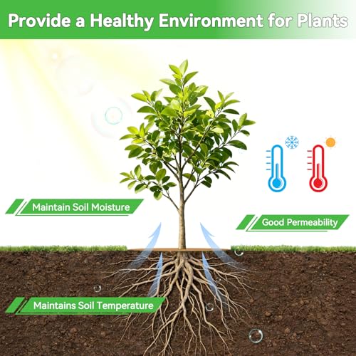 ZeeDix 24 Inch Coconut Fiber Tree Ring Mulch Mat, 3 Pack Tree Mulch Ring - color: 3 Pack, size: 24 Inch