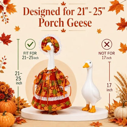 Fall Porch Goose Outfit for 23 Inch Goose Statue - color: Fall Maple Leaf