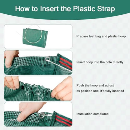 2‑Pack 40 Gallon Garden Leaf Bags, Reusable Dustpan Yard Waste Sacks