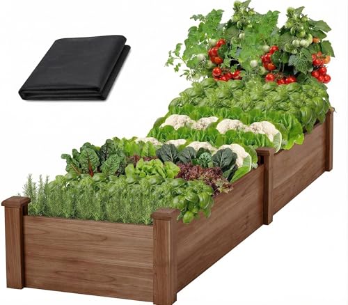 Raised Garden Bed Planter Box for Vegetables/Flowers, Acorn Brown - color: Acorn Brown
