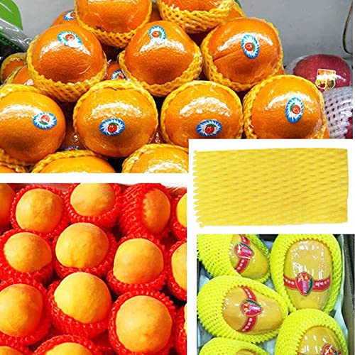 Markeny Fruit Protection Mesh Bags Transport Packing Vegetable Fruit Fragile Items Dedicated Fruit Mesh Bags for Large Supermarkets, Fruit Shops (50PCS Yellow-10x6cm) - size: 50PCS Yellow-10x6cm