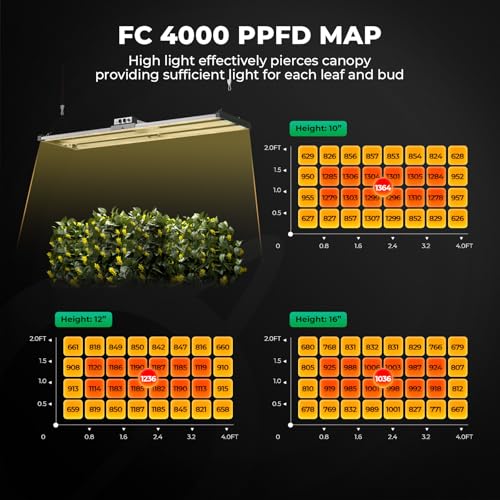 Mars Hydro 2x4 Smart Grow Tent Kit FC-4000 Grow Light Indoor Plant Growing - size: 48" × 24" × 70"