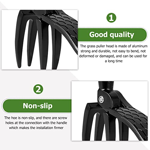 Weed Puller Tool Head Replacement, Weeding Puller Remover Tool Stand Up Heavy Duty for Yard Garden, 4 Claws Steel Head Artifact Uprooting Weeder Tool Design Easily Remove Weeds (No Handle)
