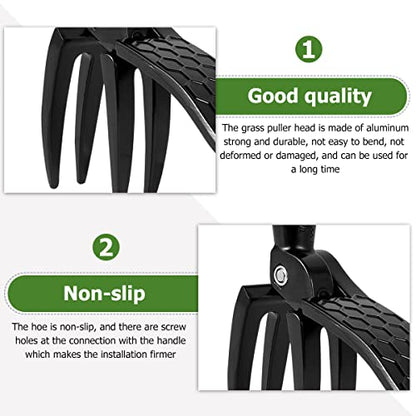Weed Puller Tool Head Replacement, Weeding Puller Remover Tool Stand Up Heavy Duty for Yard Garden, 4 Claws Steel Head Artifact Uprooting Weeder Tool Design Easily Remove Weeds (No Handle)