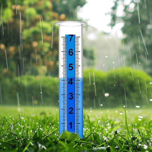 Rain Gauge Outdoor, Rain Gauge Replacement Tube,Large 7" Plastic Rain Gauge