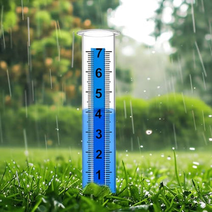 Rain Gauge Outdoor, Rain Gauge Replacement Tube,Large 7" Plastic Rain Gauge
