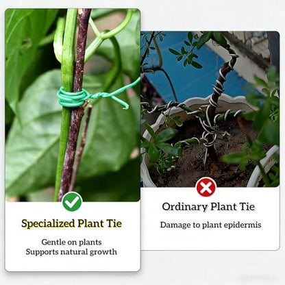 328ft(100m) Garden Plant Twist Ties with Cutter - color: Green