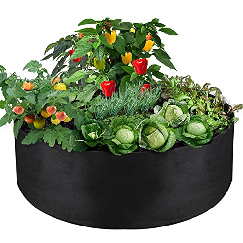 100 Gallon Large Grow Bag, Heavy Duty Fabric Round Raised Garden Bed - size: 100 Gallon (50" D x 12" H)