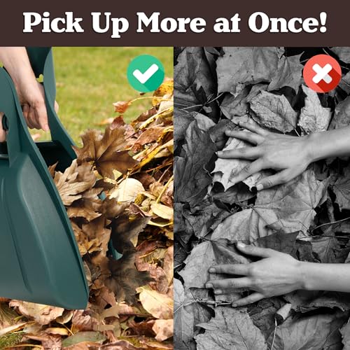 Pure Garden Leaf Scoops Hand Rakes, Green
