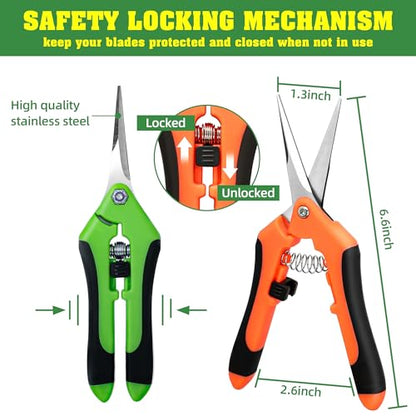 EWPJDK 4 Pack Garden Pruning Shears Scissors Clippers Stainless Steel