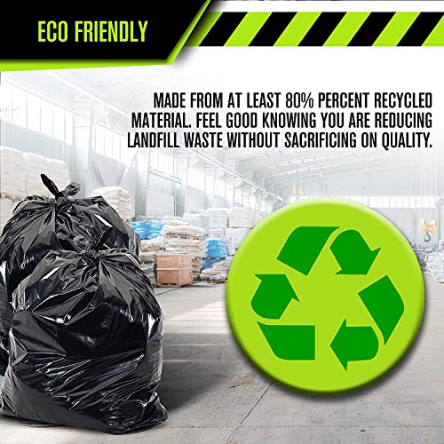 Heavy Duty 33 Gallon Trash Bags (Huge 100 Ct. /w Flap Ties) - 2 MIL equiv. Thick Gauge Large Black Plastic Garbage Liners for Kitchen,Yard,Brute/Rubbermaid(1 Pallet of 100 Cases, 10000 Bags Total) - style: 33 Gal, 2 Mil Equiv, 10,000 Count