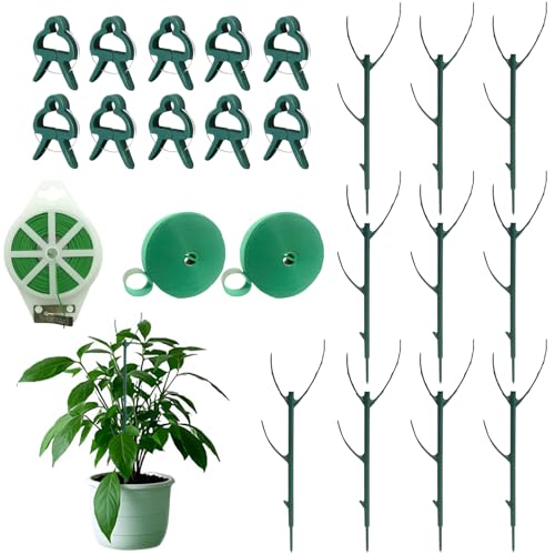 10 Pack Stackable Plant Support Stakes, Adjustable Moss Pole