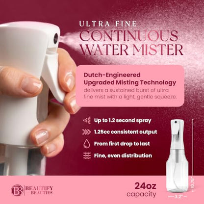 BeautifyBeauties Continuous Spray Bottle for Hair, 24 oz Mister Spray - color: Clear, size: 24 Ounces