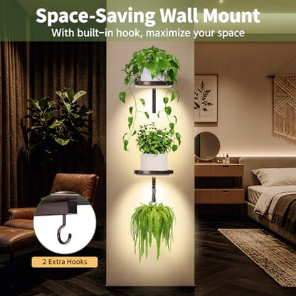 LASZOLA Plant Hanger Holder Shelf Wall Indoor with Lights, 2 Pcs Brown - color: Bronze, size: 2