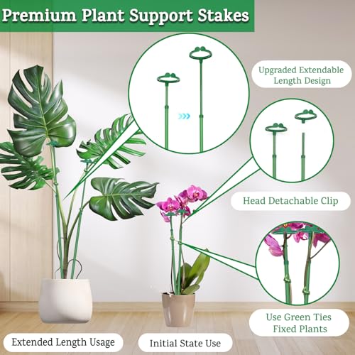 Extendable Plant Stakes, Length Scalable From14.3to25IN Plant SupportStakes - size: 25Inches 7Pack