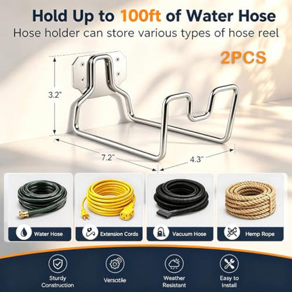 Joyfair Water Hose Holder, Metal Hose Holders for Outside Garden, 2PCS