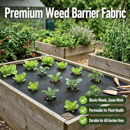 6ft x 300ft Weed Barrier Fabric, Heavy Duty Landscape Fabric - size: 6ft x 300ft