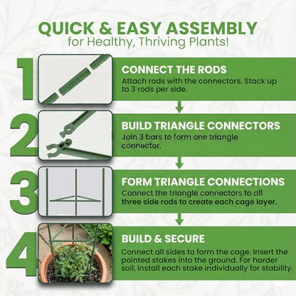 1 Pack 48" Tomato Cages for Garden - Large Tomato Plant Support Trellis - size: 1 Pack, 48 Inches