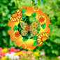 Sunflower Butterfly Wind Spinner Outdoor Hanging Sculptures - color: Butterfly