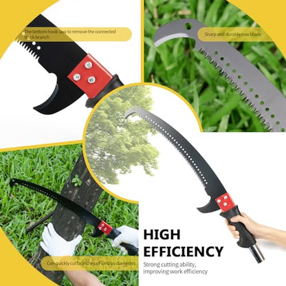 Manual Pole Saw, 30 ft Extendable Tree Pruner, Sharp Steel Blade and Scissors High Branches Trimming, Pole Saws for Tree Trimming, Tree Trimmers Long Handle Pruner
