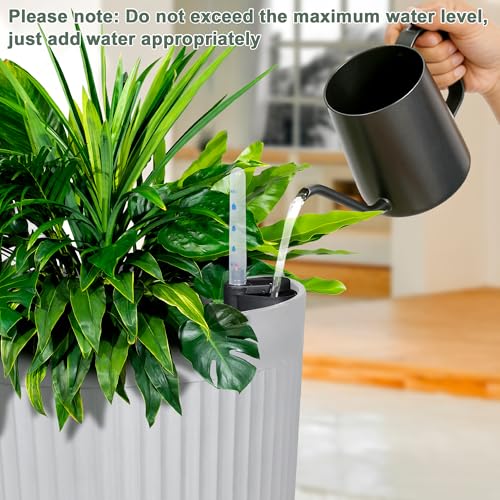 24" Self Watering Tall White Planters Outdoor Set of 2 - color: White Round