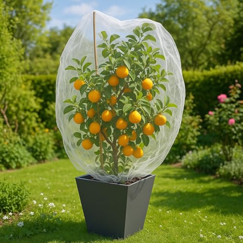 Fruit Tree Protection Bags 4.5x6 FT | Pack of 4 Garden & Insect Netting - size: 4.5 x 6.0 FT