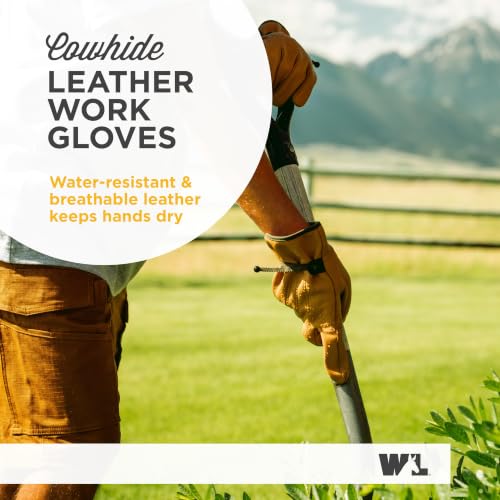 Wells Lamont Men's Slip-On HydraHyde Leather Work Gloves - color: Sunbaked, size: Medium (Pack of 1), style: Ball & Taoe