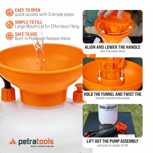 PetraTools HD101 Garden Pump Sprayer, 52-in Long Hose & 2 Nozzles, 1 Gallon - size: 1 Gallon