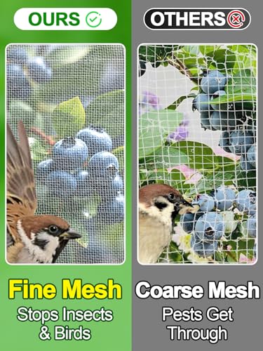 Alphatool 8x25ft Large Garden Netting, Ultra Fine Mesh Plant Covers - size: 8 x 25ft