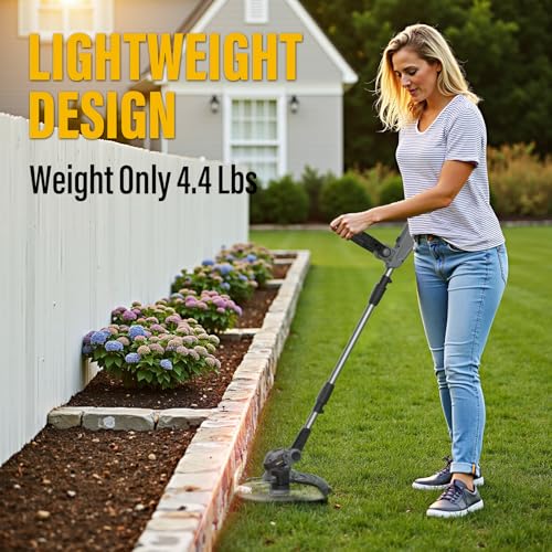 Cordless Weed Wacker Compatible with Dewalt 20V MAX Batteries(Tool Only) - color: Black