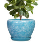 Indoor Plant Pots 10 Inch, Ceramic Planter, Bubble Blue - color: Bubble Blue, size: 10 Inch