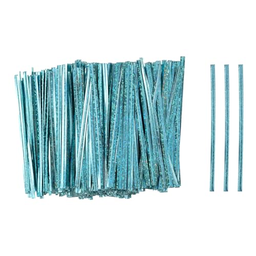 HARFINGTON 500pcs Bag Twist Ties 4" Reusable Plastic Twist Ties Wire Cable Ties for Party Bread Candy Cake, Blue - color: Blue