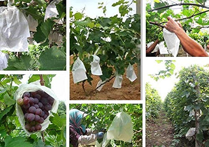 Fruit Protection Paper Bags - 50pcs White Cover Bags, 9.4x12.6in, Protect Fruit Trees, Grapefruit, Orchard, Frost - size: 25x32 cm