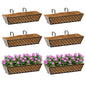 SPECILITE 24" Adjustable Metal Window Railing Planters Boxes, 6 Pack - size: 24in, style: 6Packs