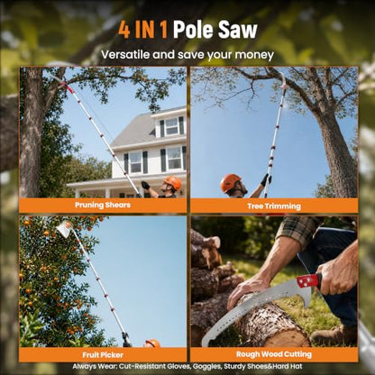 maXpeedingrods 26FT Manual Pole Saw, 4-In-1 Pole Saws for Tree Trimming