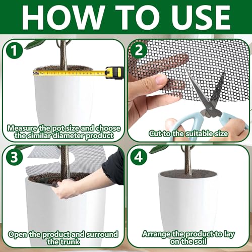 Adnee 4 Pcs Plant Pot Grids, 16" Cuttable Round Planter Pots Soil Guard - color: 4 Pcs 15.7" Round