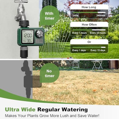 Water Timer for Outdoor Garden Hose, Sprinkler Timer for Garden - style: 1 Outlet-2 Pack