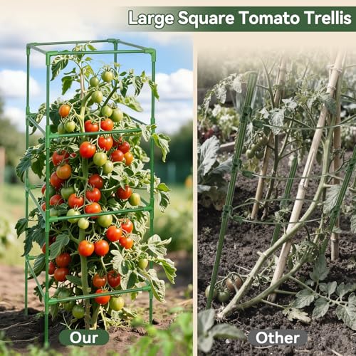2 Pack 45" Tomato Cages for Garden, Heavy Duty Adjustable Plant Support - size: 45 inch
