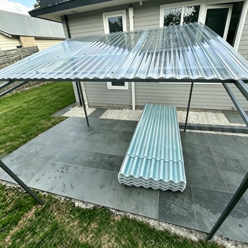 6 PCS Polycarbonate Greenhouse Panels Splicable Corrugated Plastic Sheets - size: 6 Pcs 3.9 ft x 3 ft