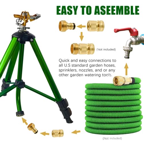 LIULO TOOL Impact Sprinkler on Tripod Base, Tripod Sprinklers with Head, 360 Degree Large Area Irrigation with Extension Legs Flip Locks, Heavy Duty 3/4" Connector for Lawn Yard Garden - size: 1 Pack