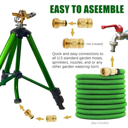 LIULO TOOL Impact Sprinkler on Tripod Base, Tripod Sprinklers with Head, 360 Degree Large Area Irrigation with Extension Legs Flip Locks, Heavy Duty 3/4" Connector for Lawn Yard Garden - size: 1 Pack