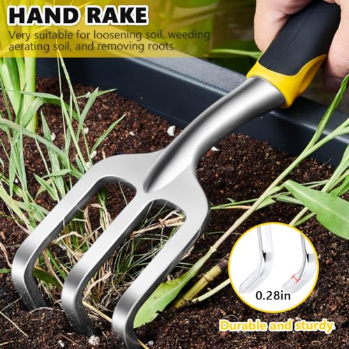 3 Pcs Heavy Duty Garden Tool Set, Garden Shovel Trowel, Weeding Hand Rake