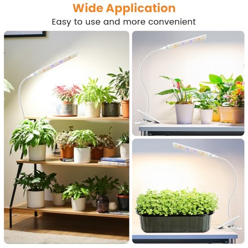 Kullsinss Clip-on Grow Lights for Indoor Plants, 57 LEDs 10W Plant Light - size: 1 Head-White